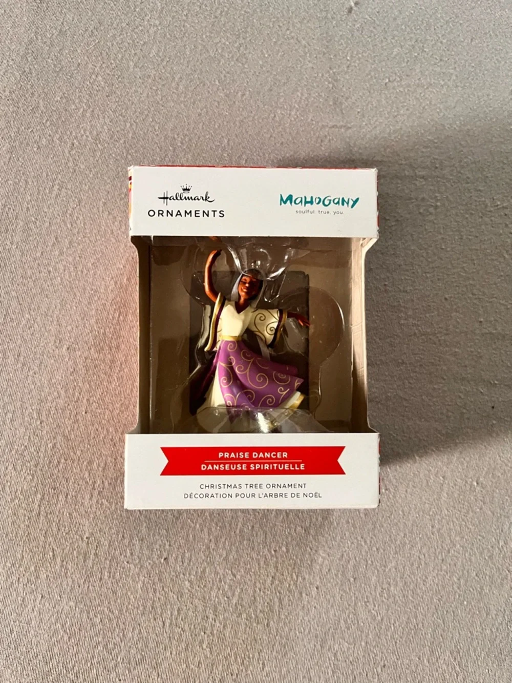 Hallmark Mahogany Praise Dancer Ornament — Purple, Cream & Gold